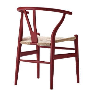 Silla Wishbone CH24 de Carl Hansen edición especial Soft color Red Brown respaldo