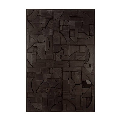 Ethnicraft - Mur d’art en briques, cadre en bois Ethnicraft - Mur d’art en briques, cadre en bois