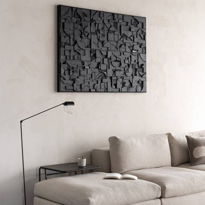 Ethnicraft - Mur d’art en briques, cadre en bois Ethnicraft - Mur d’art en briques, cadre en bois