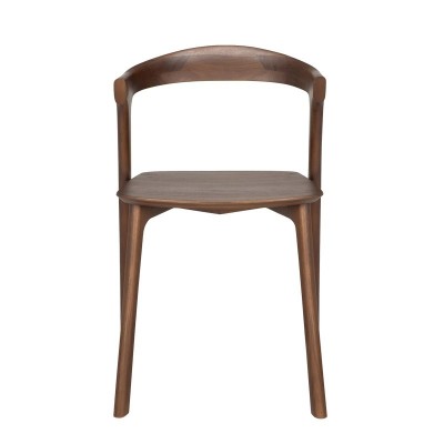 Frente Silla Bok teca marrón oscuro de Ethnicraft Frente Silla Bok teca marrón oscuro de Ethnicraft