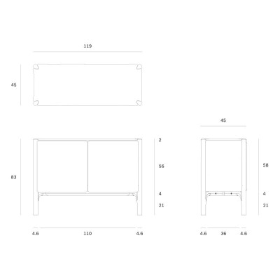 Medidas aparador PI dos puertas de Ethnicraft Medidas aparador PI dos puertas de Ethnicraft