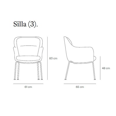 Medidas silla Sadira de Teulat Medidas silla Sadira de Teulat