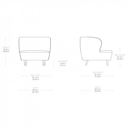 Sillón Stay patas de madera de Gubi Sillón Stay patas de madera de Gubi
