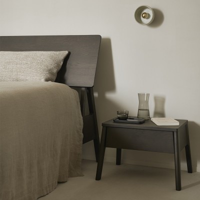 Ethnicraft, Air oak brown varnished bedside table Ethnicraft, Air oak brown varnished bedside table