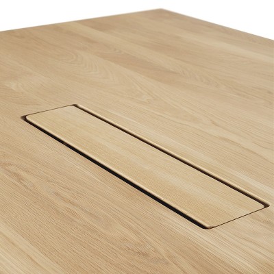 Table de réunion géométrique, chêne naturel - Ethnicraft Table de réunion géométrique, chêne naturel - Ethnicraft