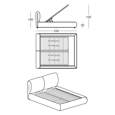 Zanotta, Cama con arcón Za:Za Bed 1750