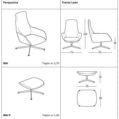 Zanotta, Kent armchair with high backrest Zanotta, Kent armchair with high backrest