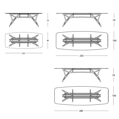 Table Reale CM de Zanotta, design de Carlo Molino Table Reale CM de Zanotta, design de Carlo Molino