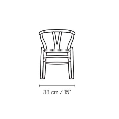 Silla CH24 Children´s Wishbone Carl Hansen medidas frente Silla CH24 Children´s Wishbone Carl Hansen medidas frente