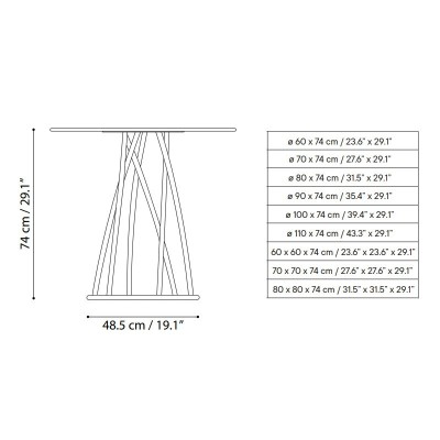 Isimar, Cestat Table Isimar, Cestat Table
