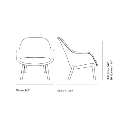 Muuto, Fiber Lounge Armchair Wood base Muuto, Fiber Lounge Armchair Wood base