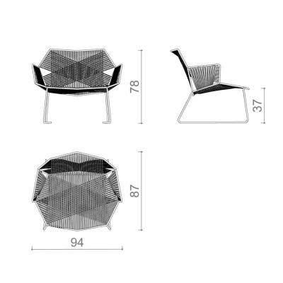 Moroso, poltrona Tropicalia con braccioli e base in acciaio inox. Moroso, poltrona Tropicalia con braccioli e base in acciaio inox.