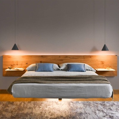 LAGO, Fluttua 1627 Bed with Wildwood Headboard LAGO, Fluttua 1627 Bed with Wildwood Headboard