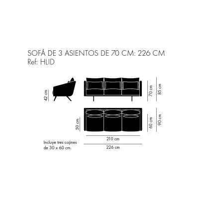 Stua, Cucito divano 226 cm Stua, Cucito divano 226 cm