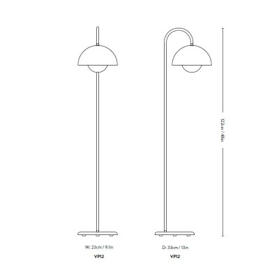 Flowerpot VP12 &Tradition Matt Black medidas Flowerpot VP12 &Tradition Matt Black medidas