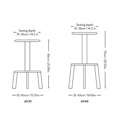 Massif AV39 and AV40 stool by &tradition Massif AV39 and AV40 stool by &tradition