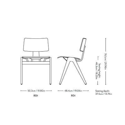 Silla Daystak RD1 &Tradition medidas Silla Daystak RD1 &Tradition medidas