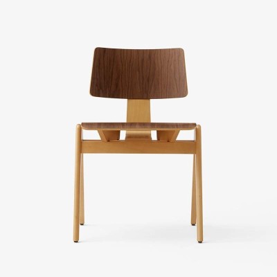 Silla Daystak RD1 haya y nogal &Tradition frente Silla Daystak RD1 haya y nogal &Tradition frente