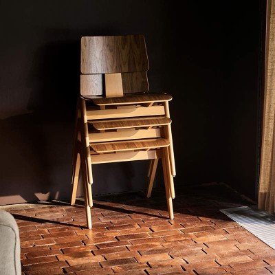 Silla Daystak RD1 haya y nogal &Tradition ambiente 1 Silla Daystak RD1 haya y nogal &Tradition ambiente 1