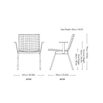 &tradition - Ville AV34 outdoor chair with armrests &tradition - Ville AV34 outdoor chair with armrests