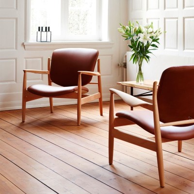 France Chair de Finn Juhl roble y piel France Chair de Finn Juhl roble y piel