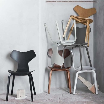 Fritz Hansen silla de madera Grand Prix