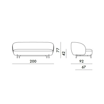 Lunam sofa by Kartell - Orsetto upholstery Lunam sofa by Kartell - Orsetto upholstery