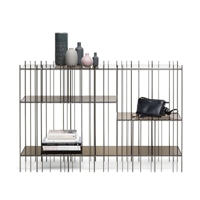 Metrica Console - Metal bruñido + cristal bronce Metrica Console - Metal bruñido + cristal bronce