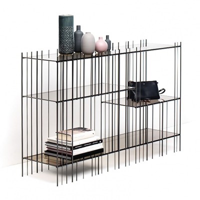 Metrica Console - Metal bruñido + cristal bronce - Mogg Metrica Console - Metal bruñido + cristal bronce - Mogg