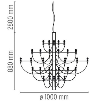 Lámpara suspensión diseño 2097-50 Flos