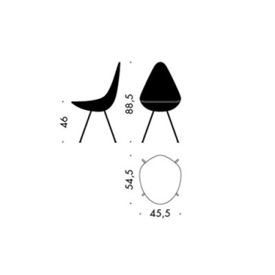 Chaise Drop rembourrée en Fritz Hansen Chaise Drop rembourrée en Fritz Hansen