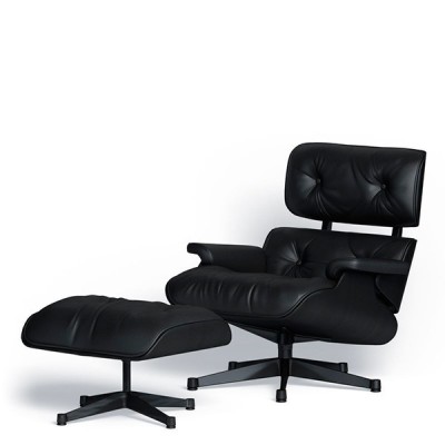 Chaise longue et pouf noir - Vitra Chaise longue et pouf noir - Vitra