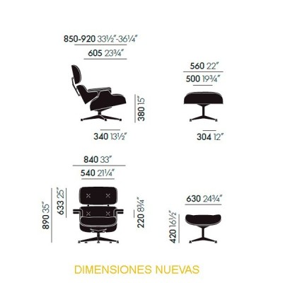 Chaise longue et pouf noir - Vitra Chaise longue et pouf noir - Vitra