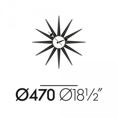 Reloj Sunburst Clock Nogal - Vitra Reloj Sunburst Clock Nogal - Vitra