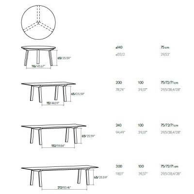 Table Mitis en chêne super mat - Punt Mobles Table Mitis en chêne super mat - Punt Mobles