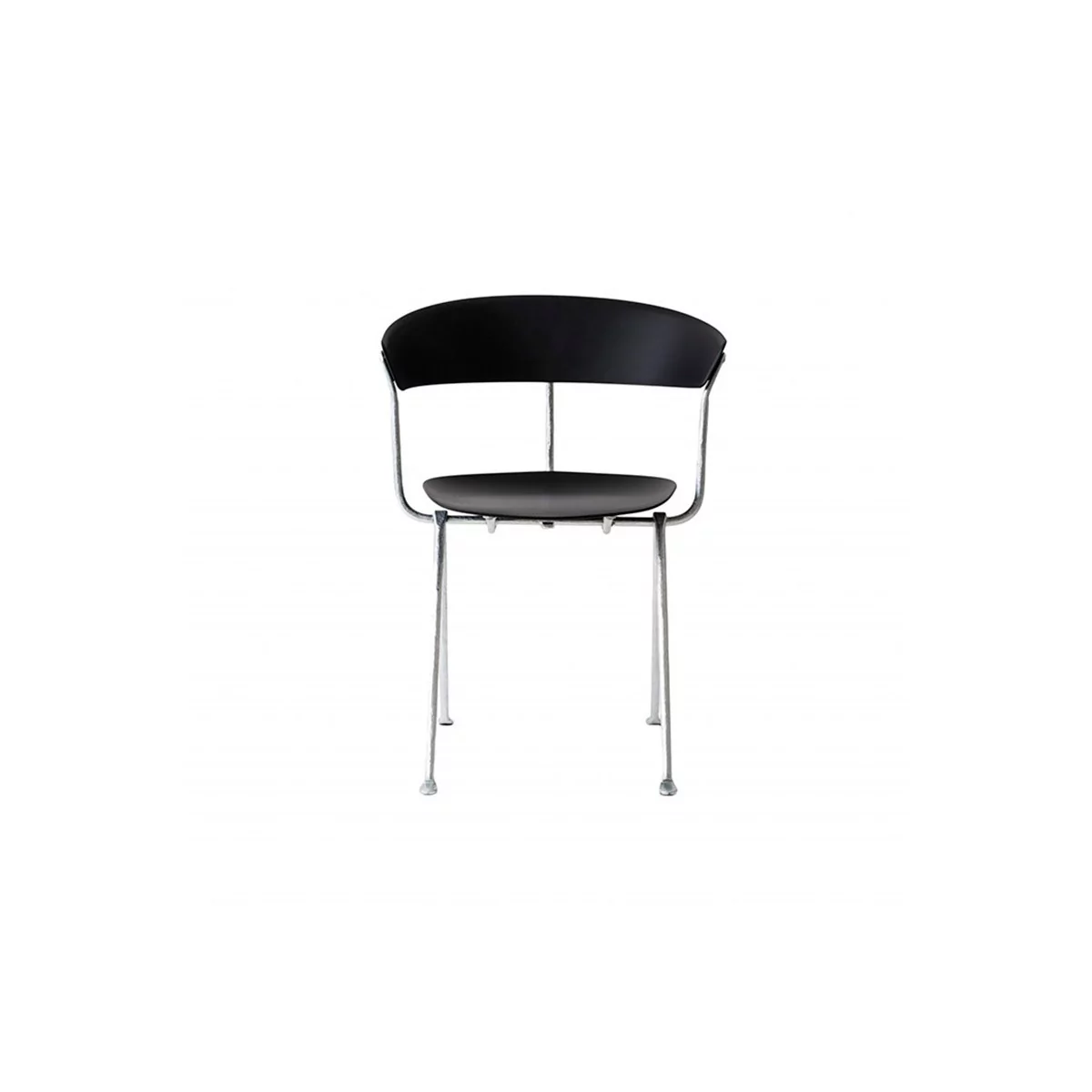 asiento silla Officina polipropileno negra galvanizada Magis