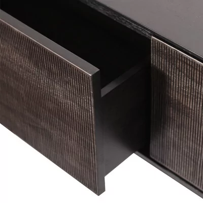 detalle cajón mueble de TV Grooves teca Ethnicraft detalle cajón mueble de TV Grooves teca Ethnicraft