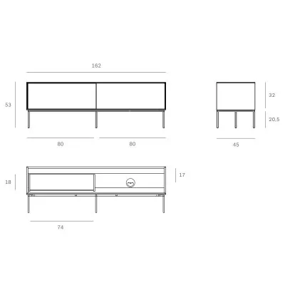 medidas mueble de TV Grooves pequeño Ethnicraft medidas mueble de TV Grooves pequeño Ethnicraft