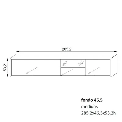 Medida mueble Tv odeon de Arlex Medida mueble Tv odeon de Arlex