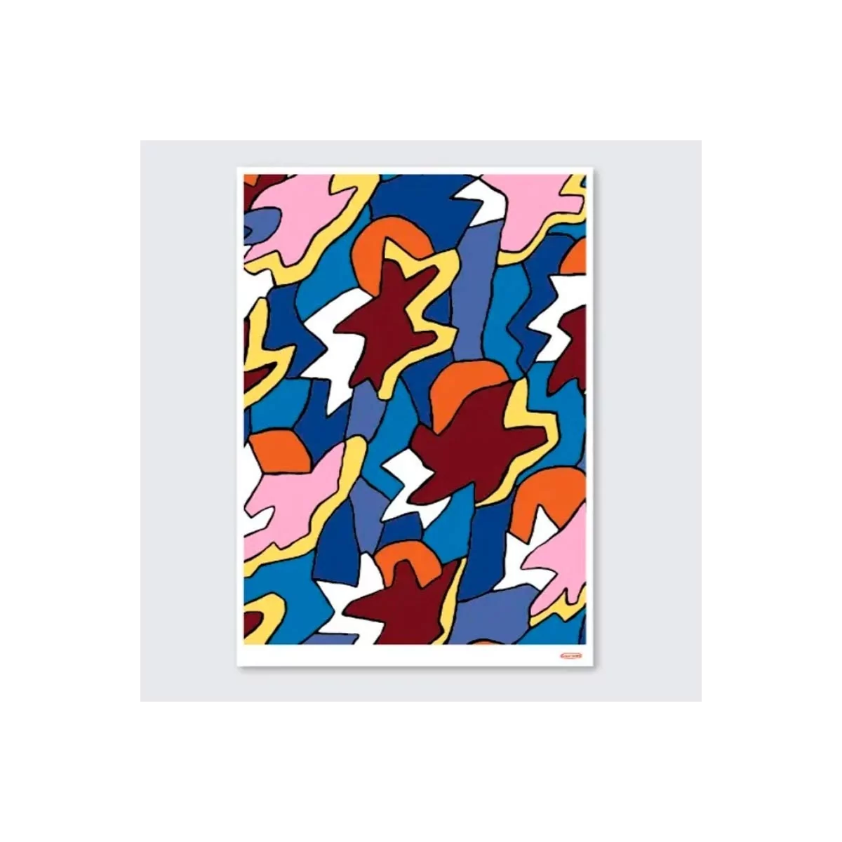 Affiche SOWDENbleu, rose et orange
