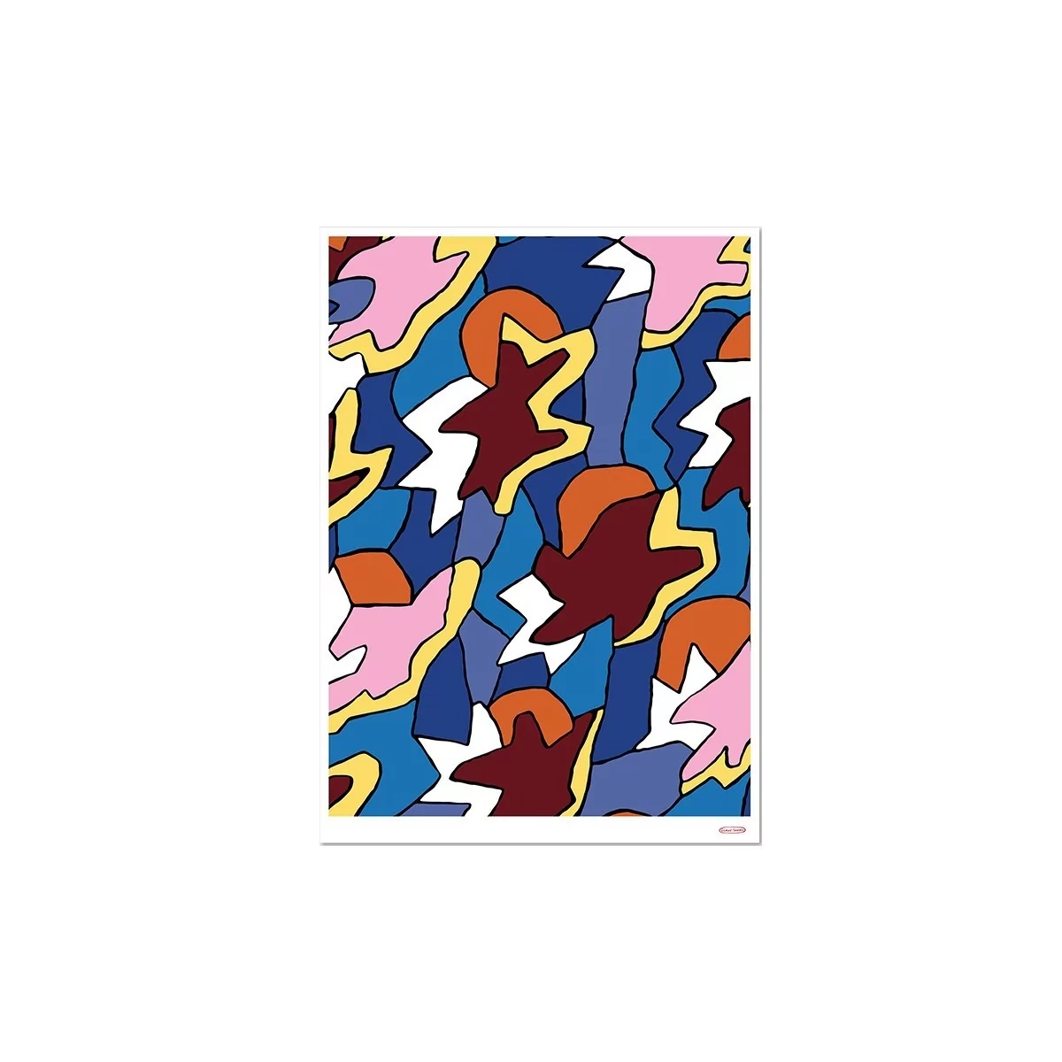 Affiche SOWDENbleu, rose et orange